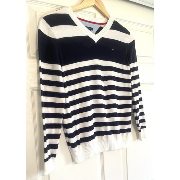 Tommy Hilfiger Red White Blue Knit Cardigan Sweater | Womens Size Medium - Picture 2 of 5